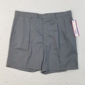 Higgins Shorts Men 40 Gray Oxford Pleat Microfiber Dress Shorts 486-042-083